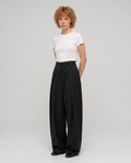 Draped Pinstripe Pants