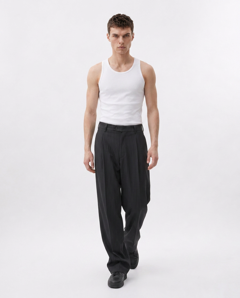 Relaxed Pinstripe Pants