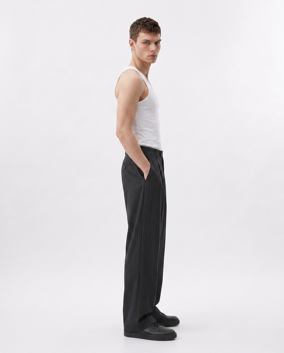 Relaxed Pinstripe Pants