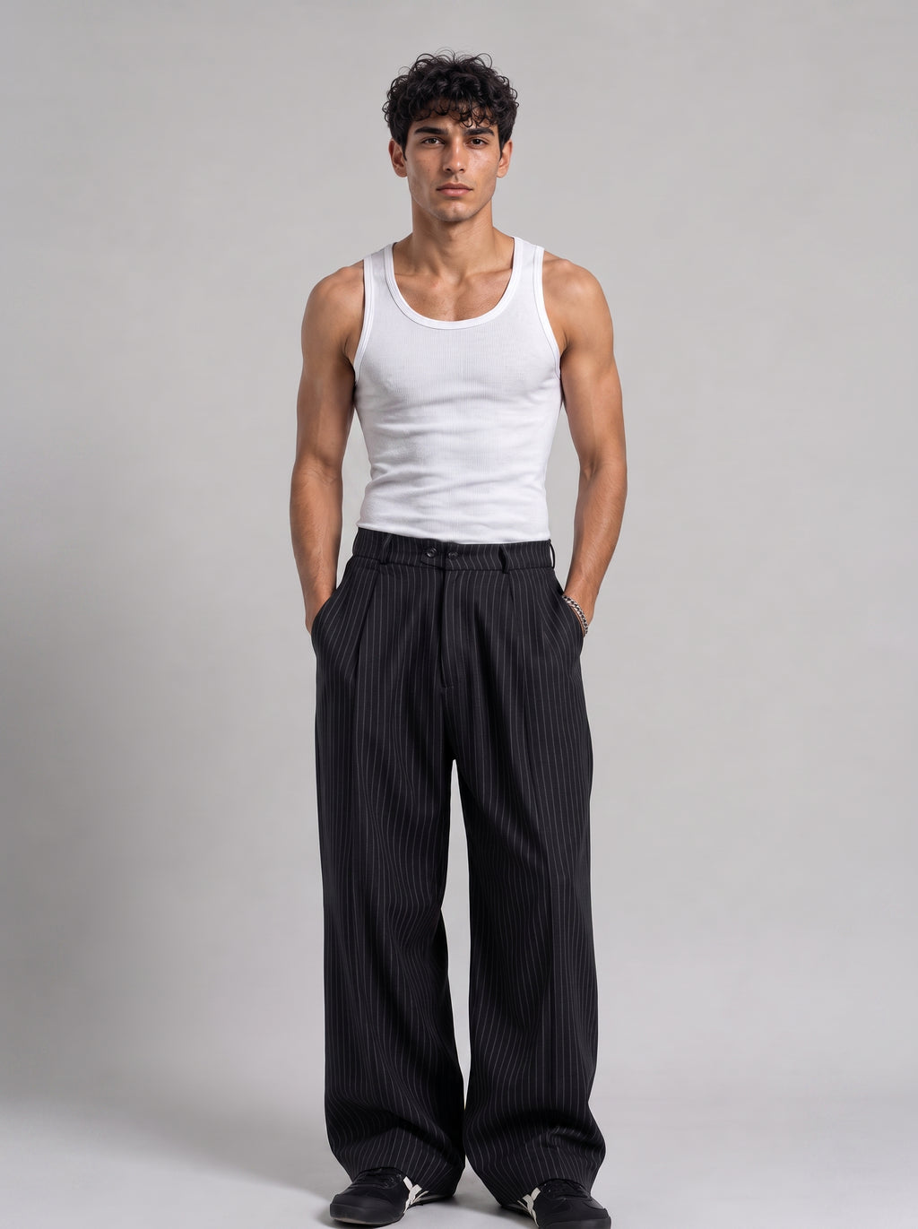 Relaxed Pinstripe Pants