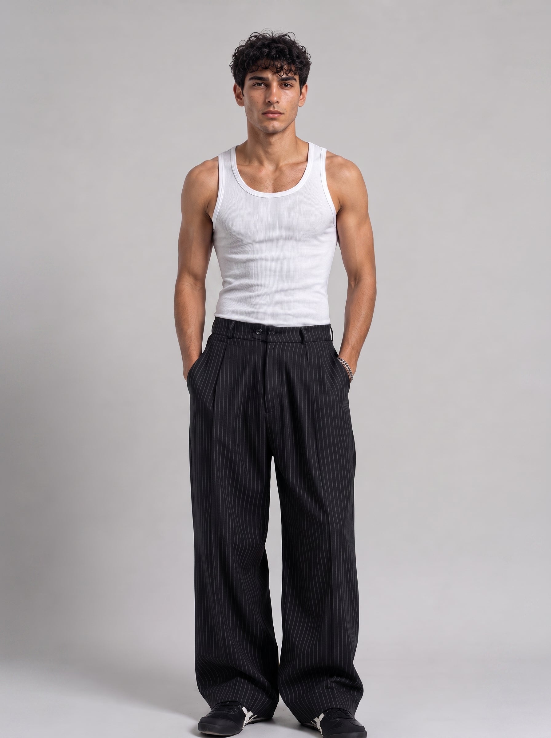 Relaxed Pinstripe Pants
